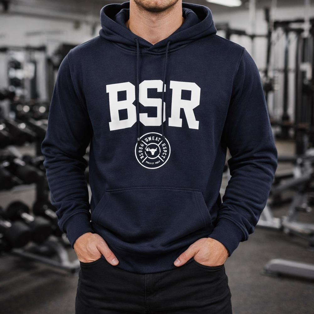 Under Armour Project Rock BSR Hoodie XL Black Loose Fit Gym Sweatshirt NWT - Picture 2 of 12